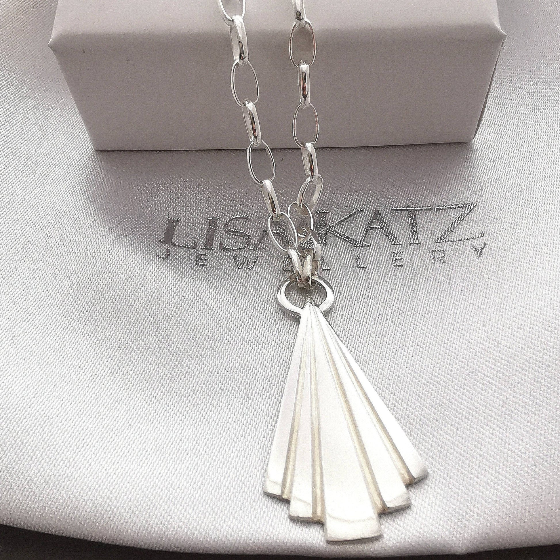 Art Deco necklace handcrafted in sterling silver - Tamar and Talya