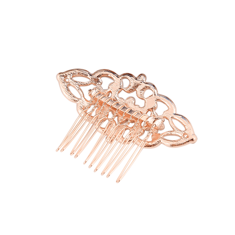 Bridal cz hair comb rose gold art deco headpiece - Tamar and Talya