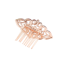 Load image into Gallery viewer, Bridal cz hair comb rose gold art deco headpiece - Tamar and Talya
