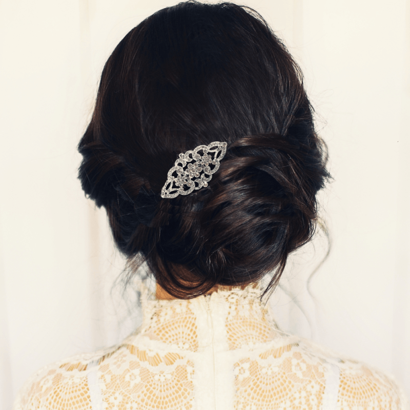 Bridal cz hair comb rose gold art deco headpiece - Tamar and Talya