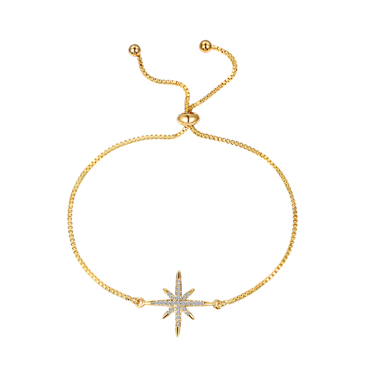 Gold star adjustable bracelet