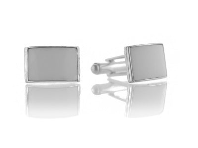White agate cufflinks in sterling silver - Tamar and Talya