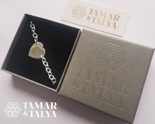 Heart Bracelet in Sterling Silver - Tamar and Talya