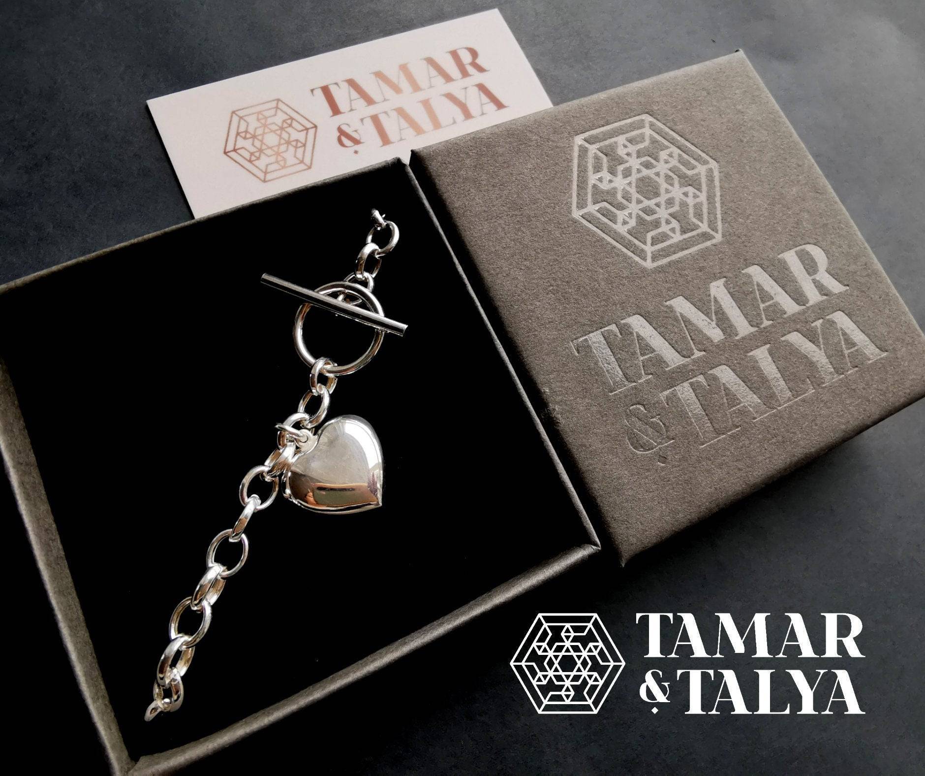 Heart bracelet with t bar fitting - Tamar and Talya