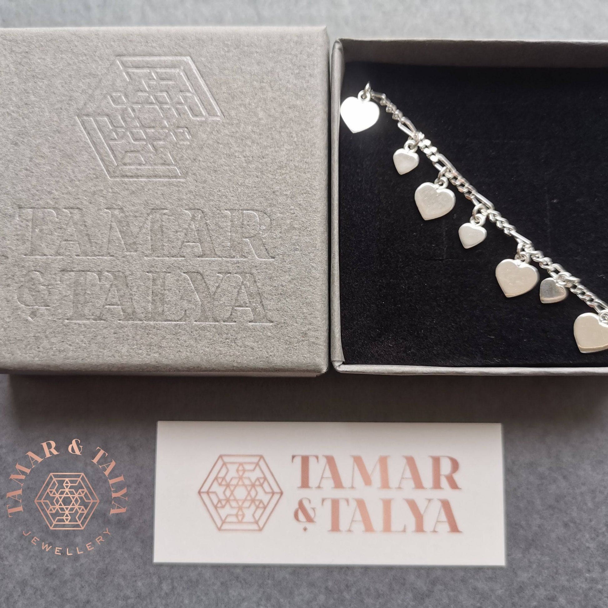 Heart Charm Bracelet In Sterling Silver - Tamar and Talya