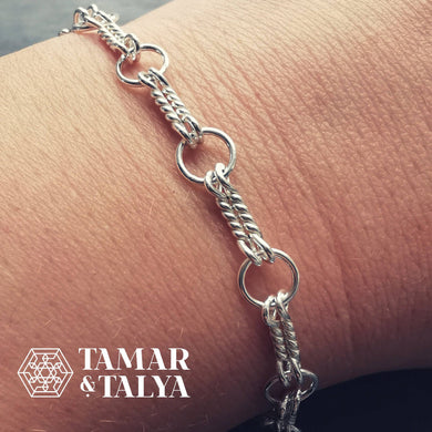 Link Bracelet In Sterling Silver Handcrafted In The UK - Tamar and Talya
