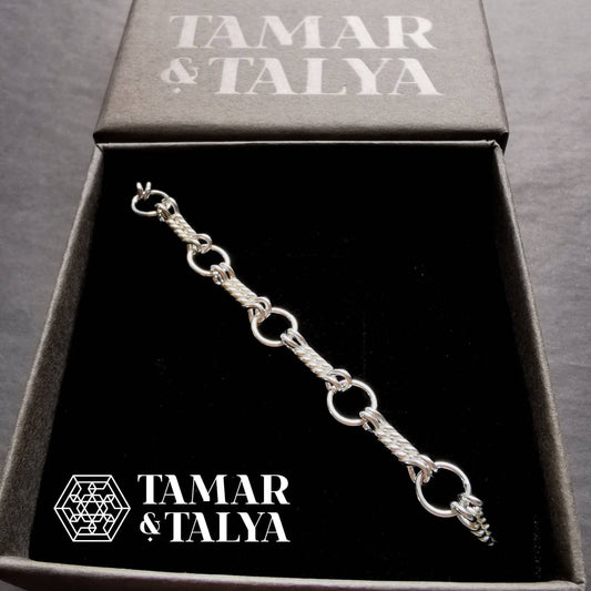 Link Bracelet In Sterling Silver Handcrafted In The UK - Tamar and Talya
