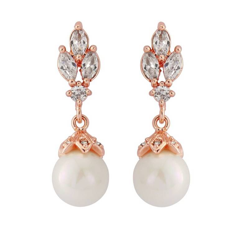 Bridal pearl drop earrings - Tamar and Talya