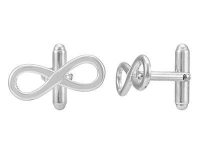 Infinity cufflinks in sterling silver - Tamar and Talya