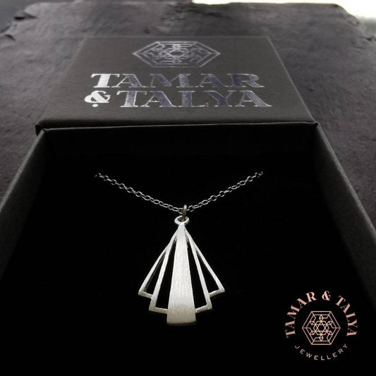 Deco necklace sterling silver art deco pendant  **BEST SELLER** - Tamar and Talya