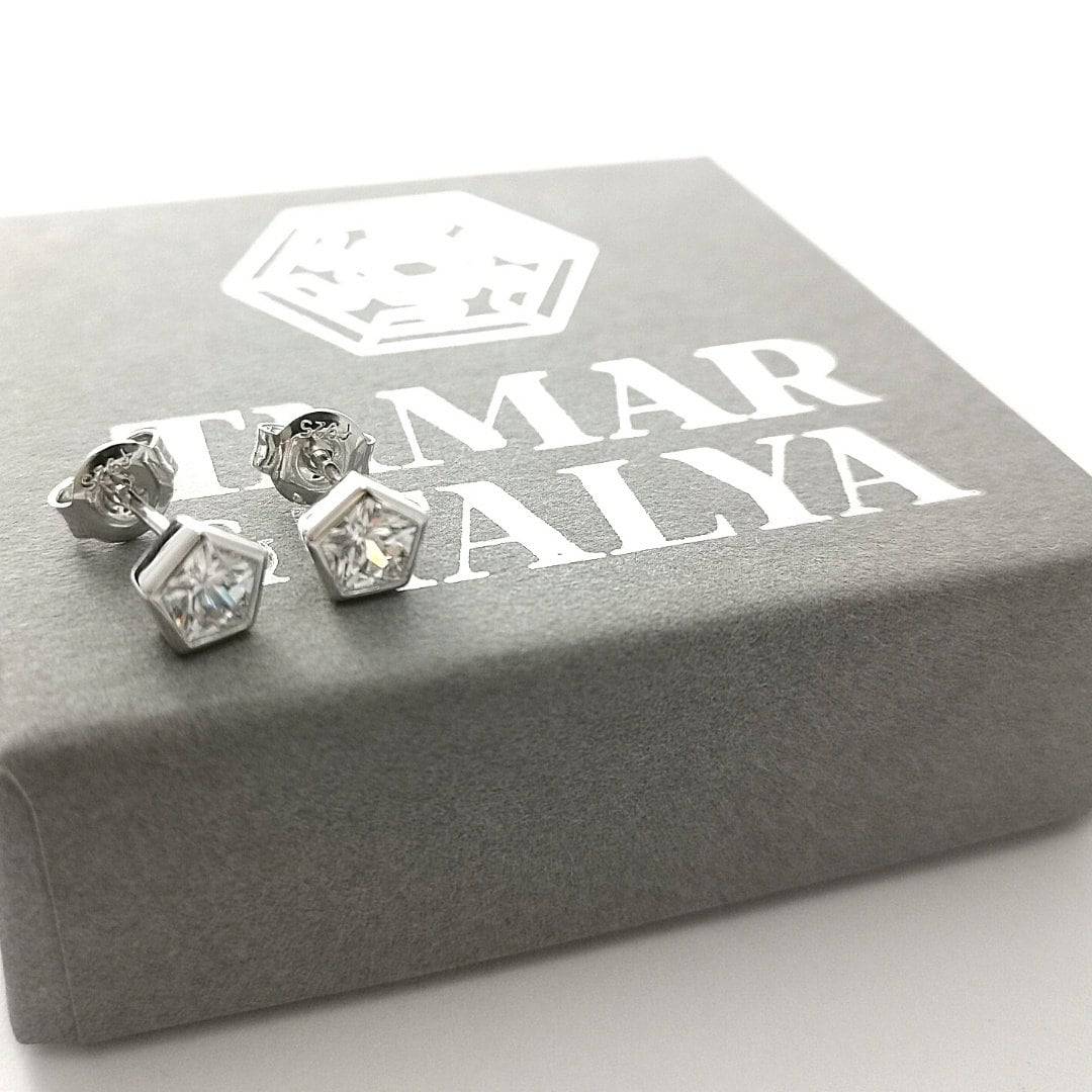 CZ geometric studs - Tamar and Talya
