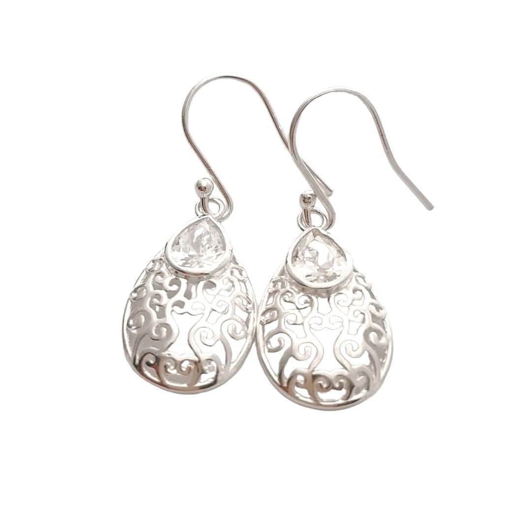 Dropper CZ earrings in sterling silver - Tamar and Talya