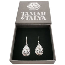 Load image into Gallery viewer, Dropper CZ earrings in sterling silver - Tamar and Talya
