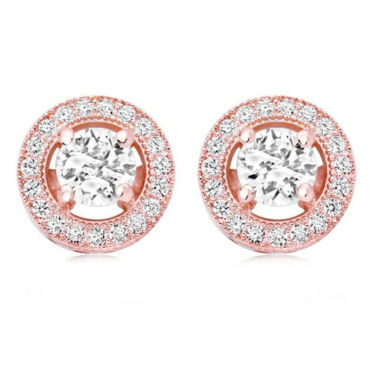 Rose gold cz studs - Tamar and Talya