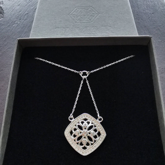 Long cz necklace in sterling silver - Tamar and Talya