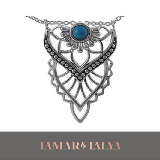 Turquoise deco necklace - Tamar and Talya