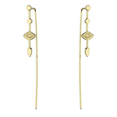 All seeing eye - Gold pull through earrings - Tamar and Talya