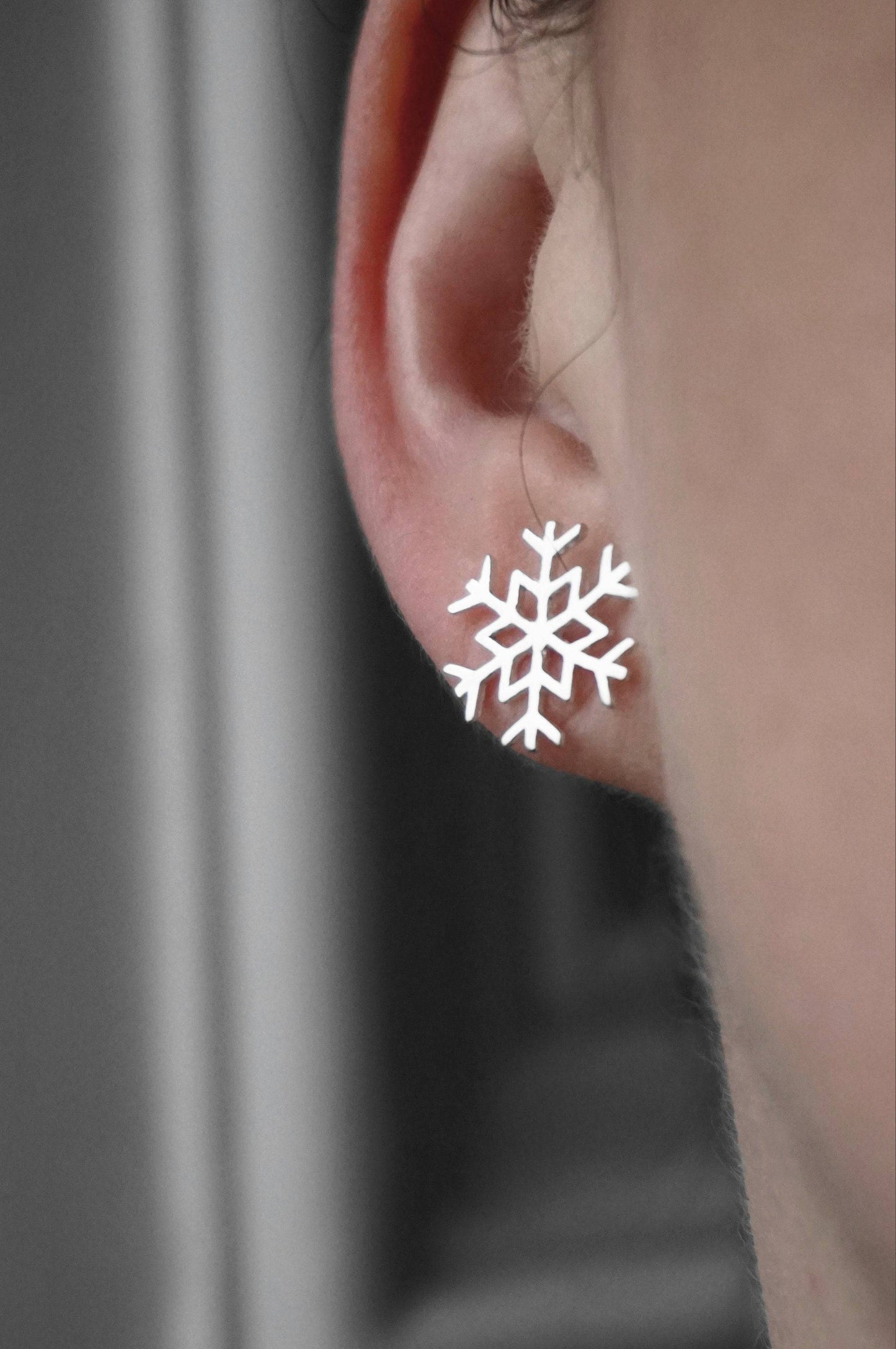 Snowflake studs -  sterling silver snow flake earrings - Tamar and Talya