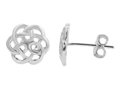 Gift celtic knot earrings, sterling silver celtic knot studs, Icovellavna earrings, christian earrings, eternity friendship, love earrings, - Tamar and Talya
