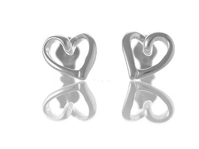 Heart studs handcrafted sterling silver - Tamar and Talya